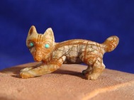 Zuni picasso marble fox fetish carving