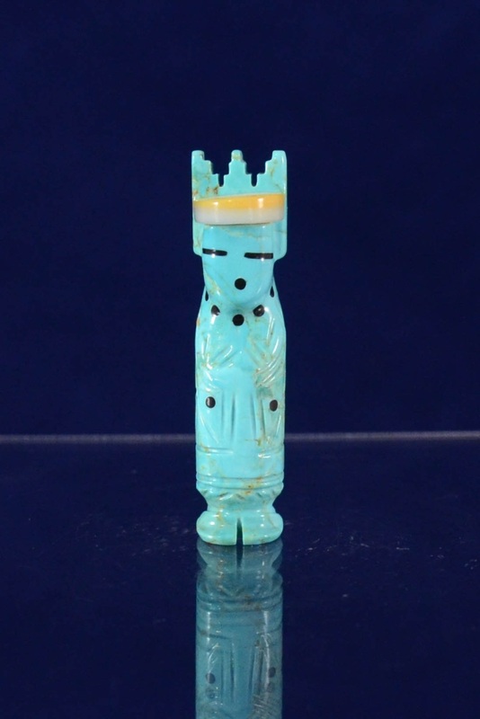 Delbert Cachini turquoise maiden fetish carving from Zuni Pueblo