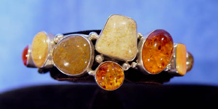 Navajo amber Sterling Silver bracelet