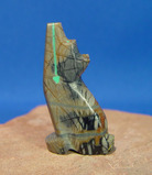 Zuni coyote fetish carving picasso marble turquoise heartline