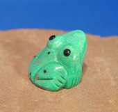 Zuni frog fetish carving turquoise and jet