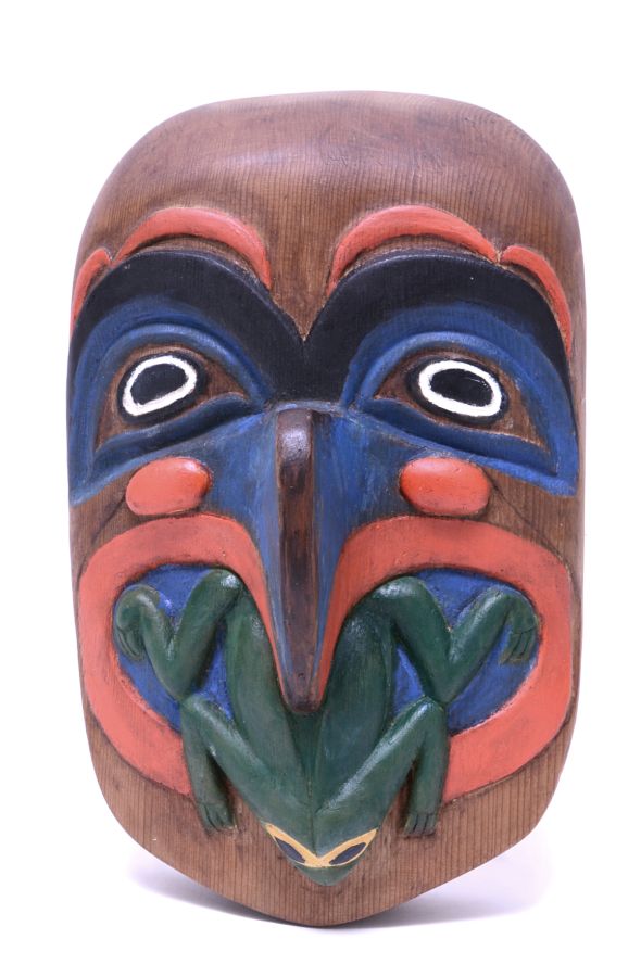 200713-21 Northwest Coast Style Portrait Mask - with Frog by Brent Jensen